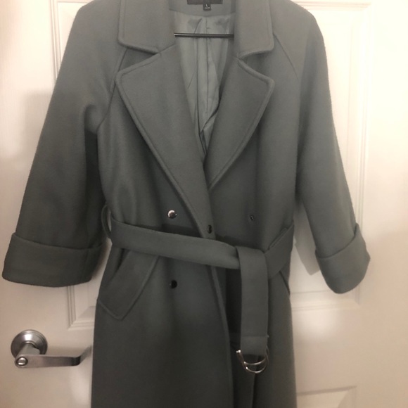 Belted coat grayish-green - Picture 4 of 4